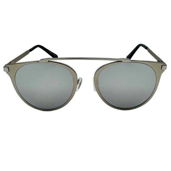 7039 | Silver Mirror Circle Sunglasses - Picture 1 of 5